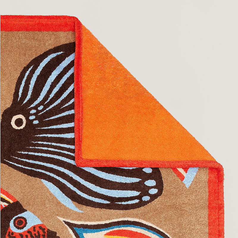 ビーチタオル 《トラフィック・ジャム》 - グリーン | Hermès